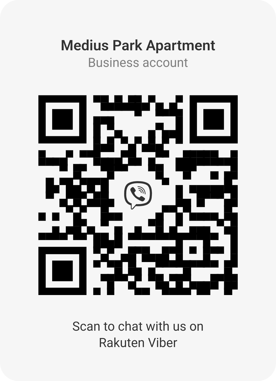 Сканирайте този QR код, за да пишете на Медиус Парк Апартамент във Viber